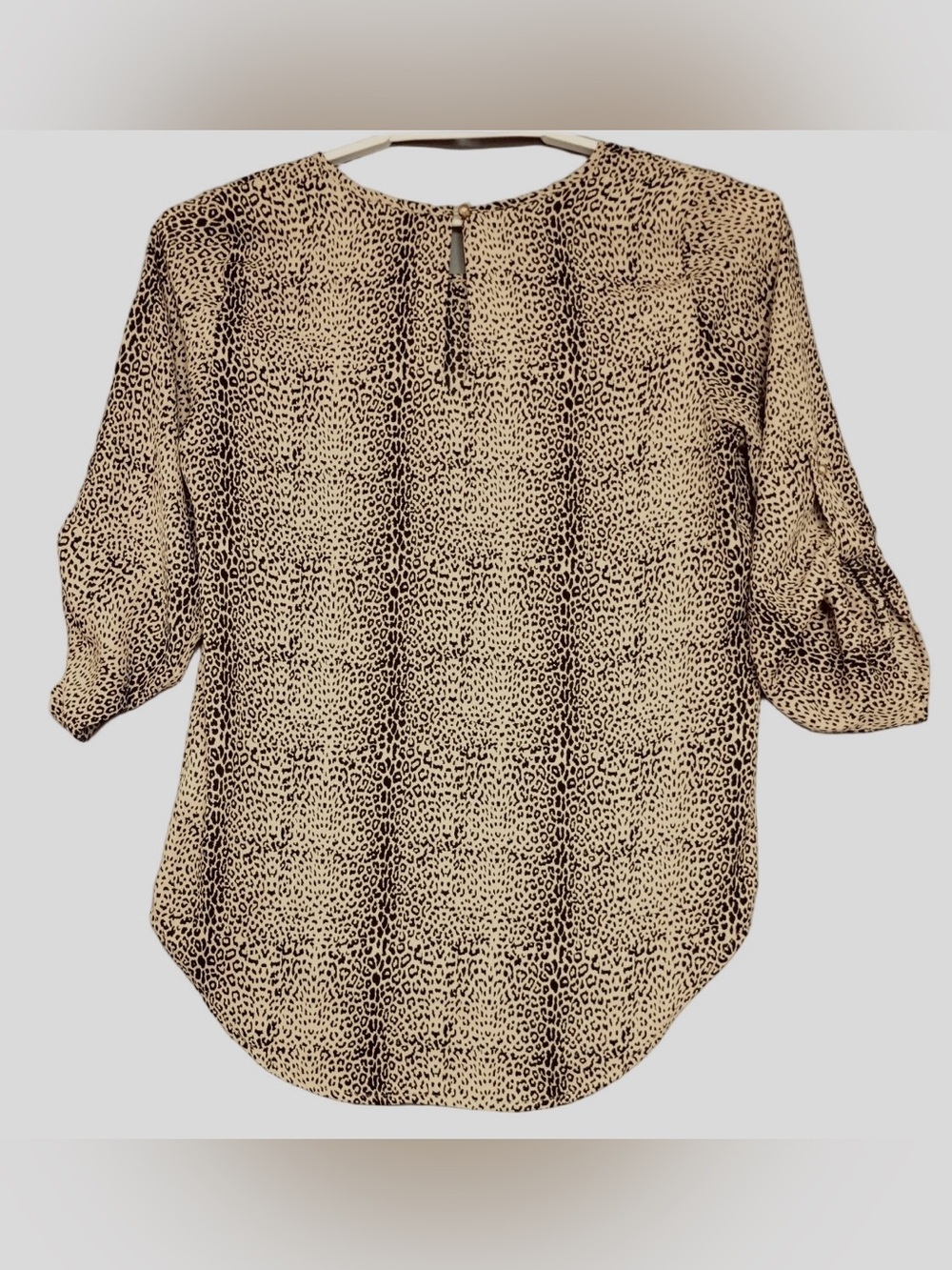 Lily White Leopard Print Blouse - Beige/Black - Picture 2 of 6